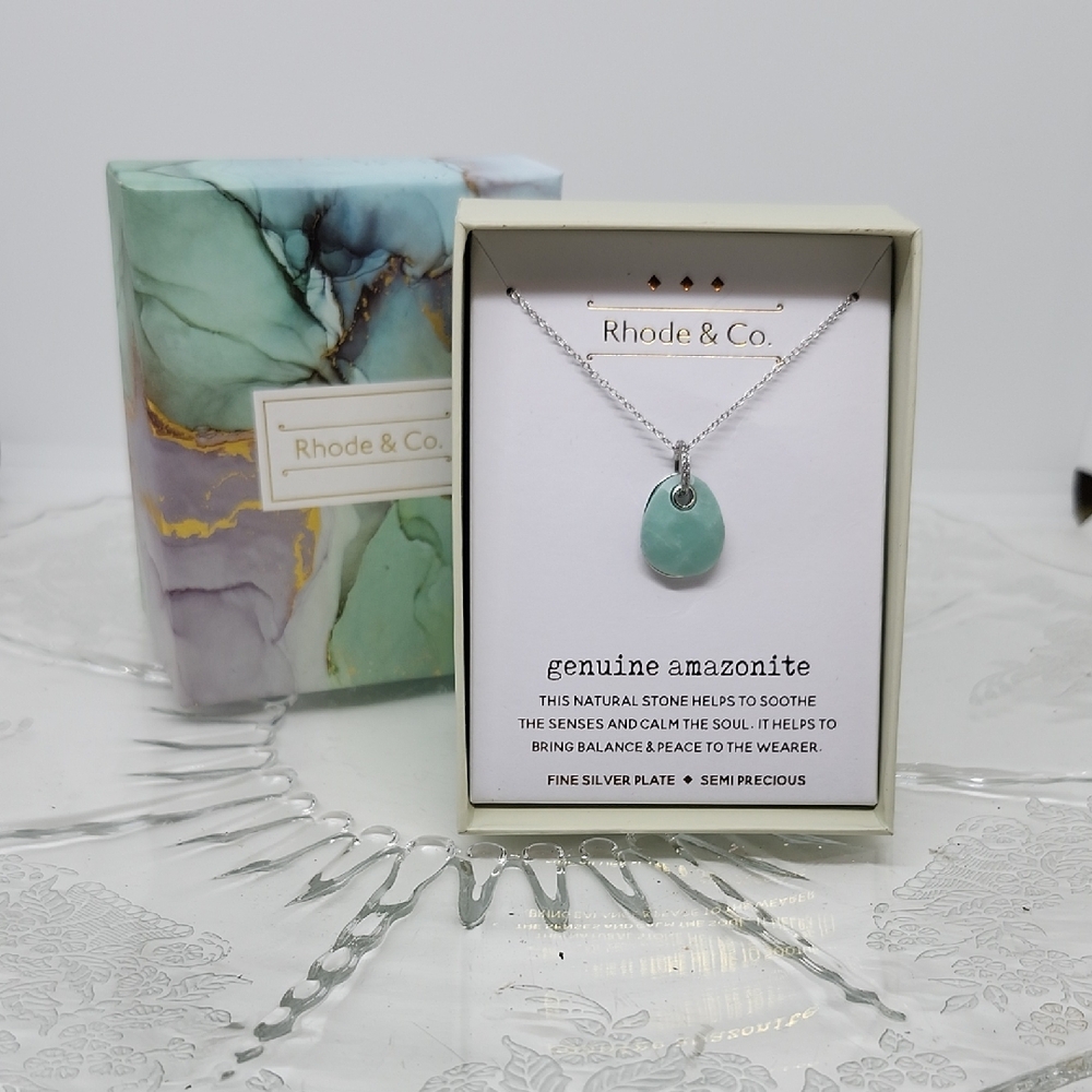 Silver and Amazonite Necklace